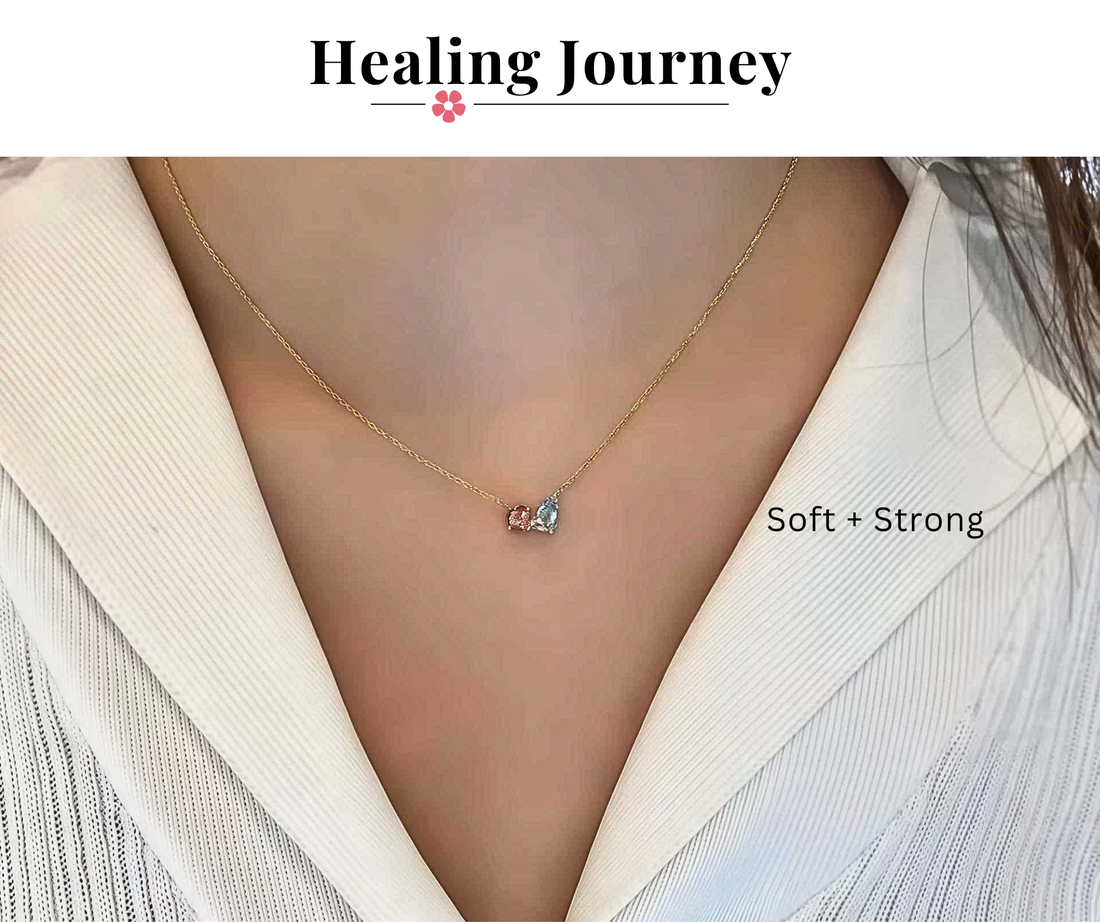 P + P Soft + Strong Pink and Blue Zircon Gemstone Necklace