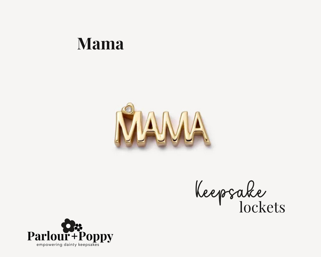 Mama Script and Diamond Charm