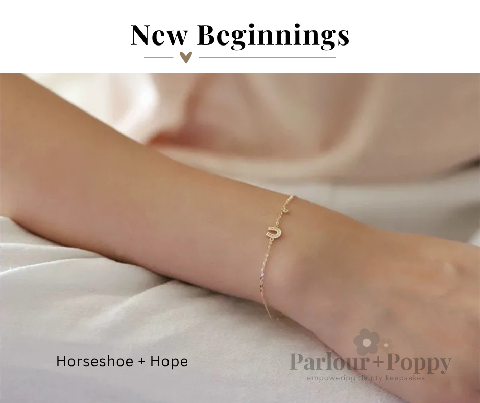 Horseshoe + Hope Dainty Gold Horseshoe Bracelet in Gold or Silver