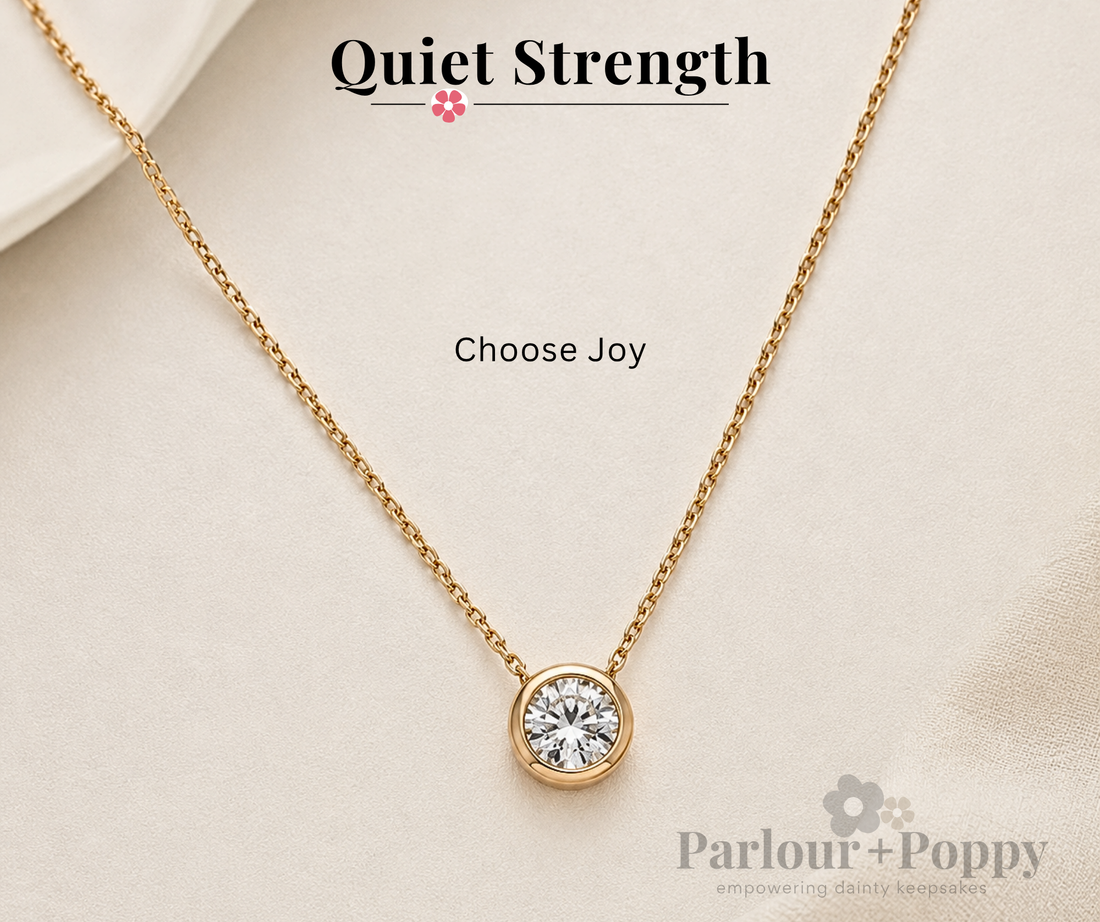 Choose Joy Reversible Smiley Face Necklace in Gold