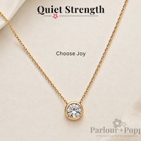 Choose Joy Reversible Smiley Face Necklace in Gold
