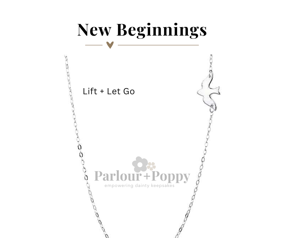 New Beginnings Flying Bird Necklace in Silver and Gold