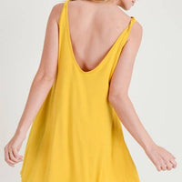 Twist Strap Low Back Dress with Pockets