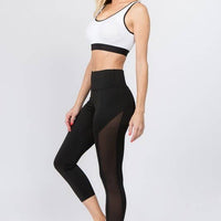 Mesh Side Workout Capri Wt/Pocket