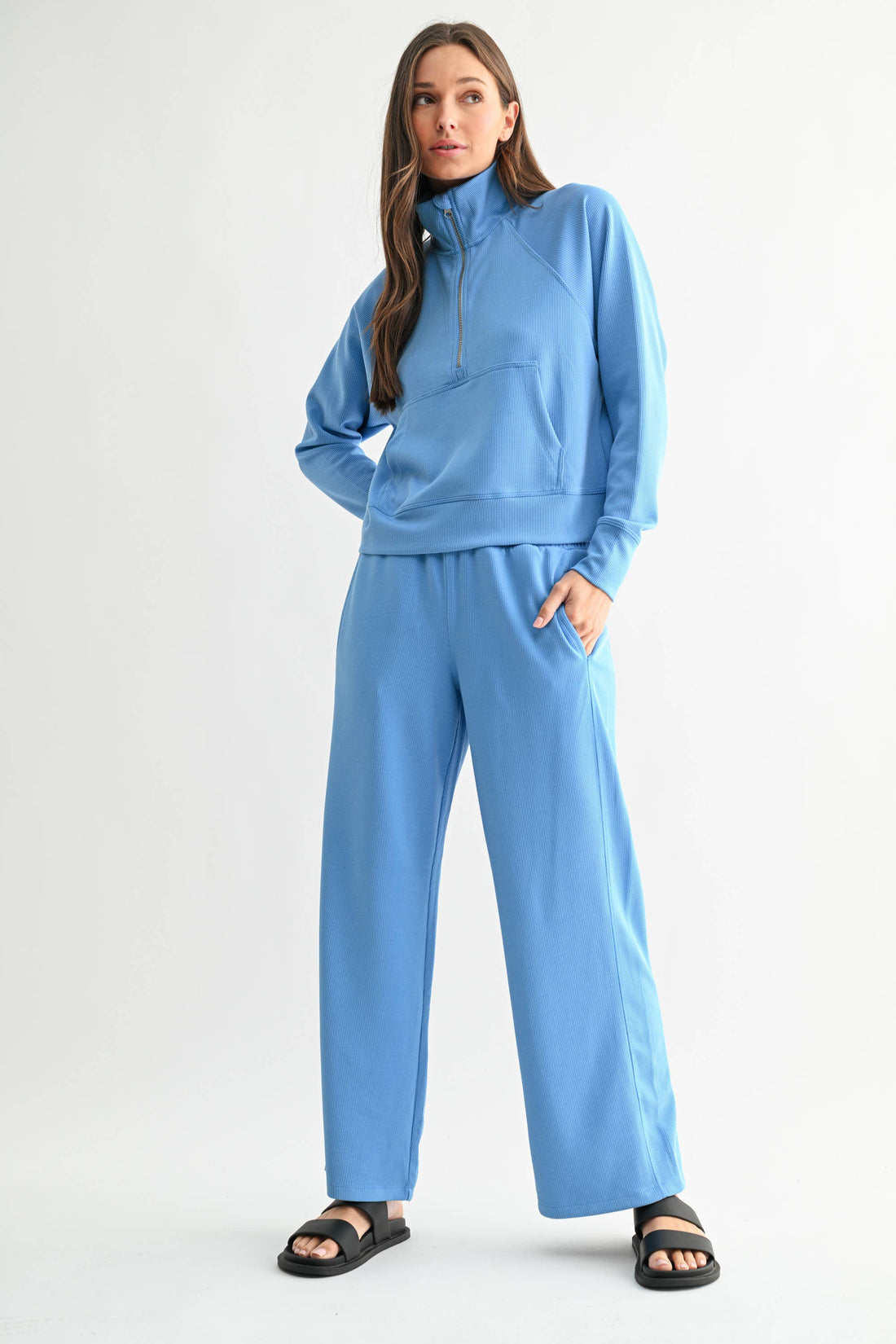 Luxe 1/4 Zip Rib Sweater