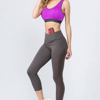 Mesh Side Workout Capri Wt/Pocket