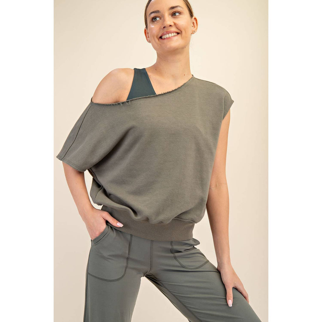 French Terry Off the Shoulder Top
