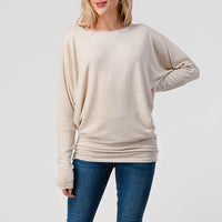 Round Neck Brushed Knit Longsleeve Dolman