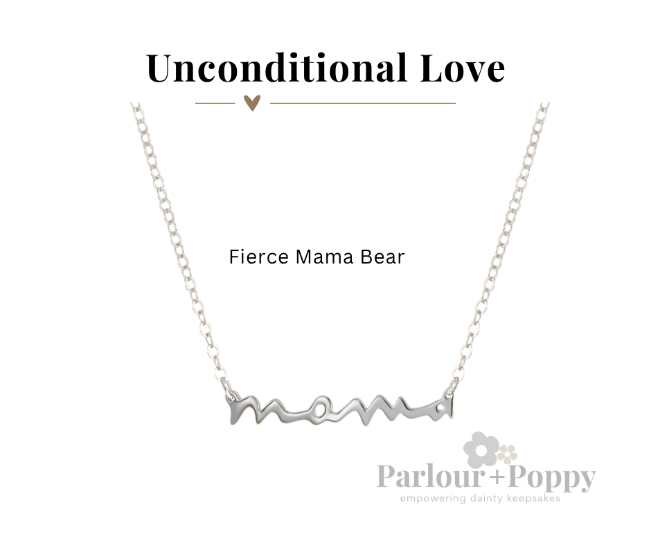 Unconditional Love Mama Script Necklace