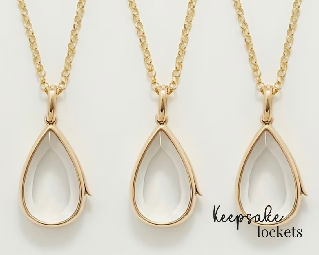 Teardrop Glass Keepsake Locket Necklace