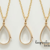 Teardrop Glass Keepsake Locket Necklace