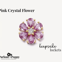 Pink Crystal and Diamond Flower Charm