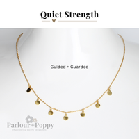 Quiet Strength Guarded and Guided Dainty Medallion Necklace in Silver and Gold