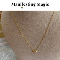 Manifesting Magic A Little Luck Clover Necklace in Silver and Gold