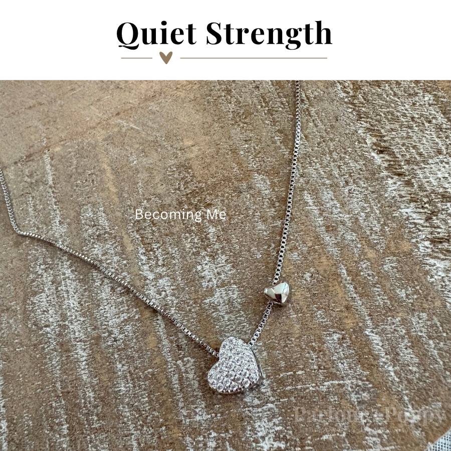 Healing Journey Becoming Me Two Hearts Necklace in Sterling Silver