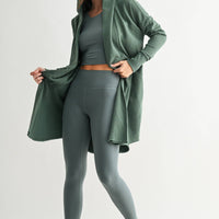 Open Front Longline Hoodie Cardigan