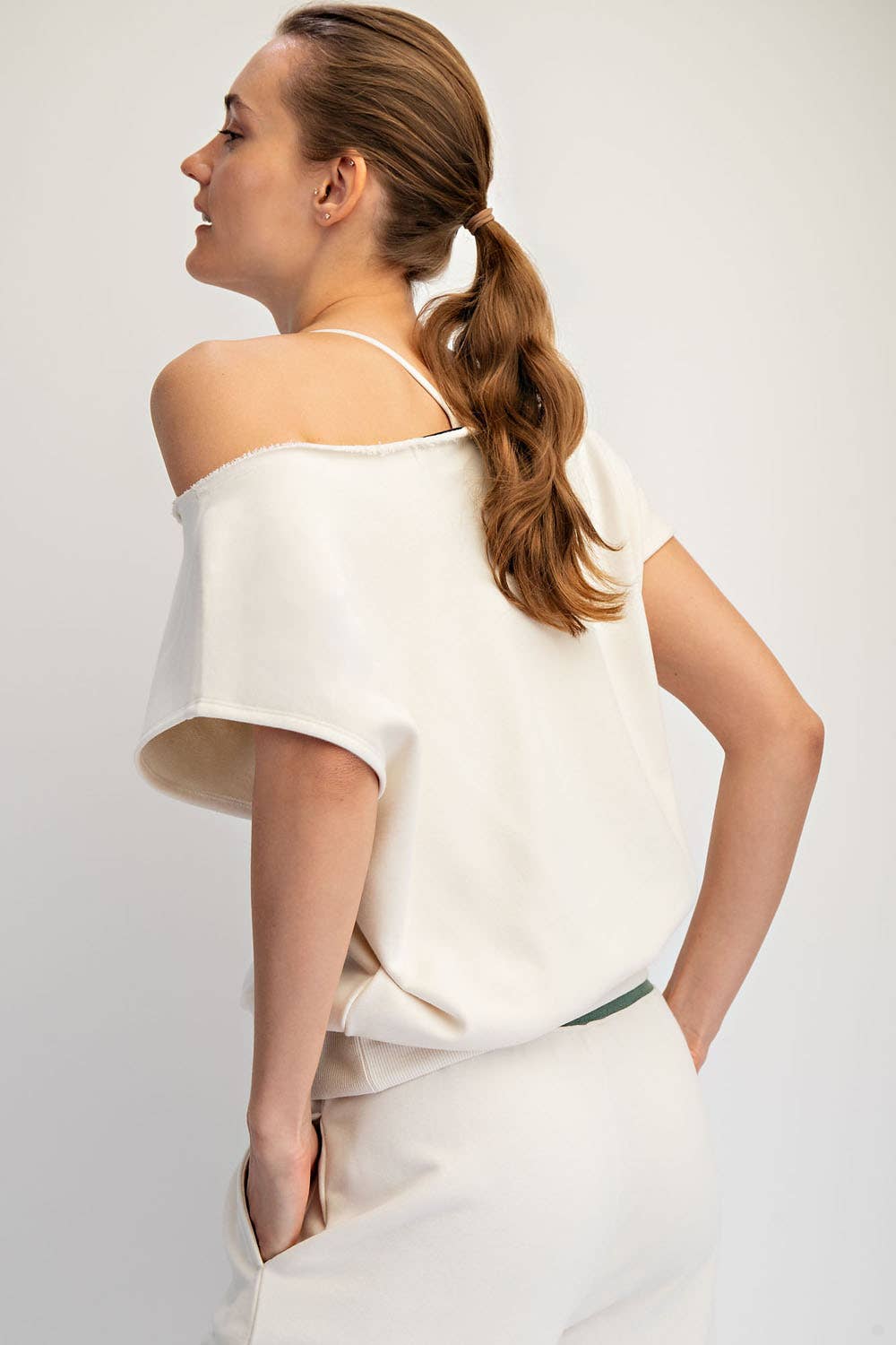 French Terry Off the Shoulder Top
