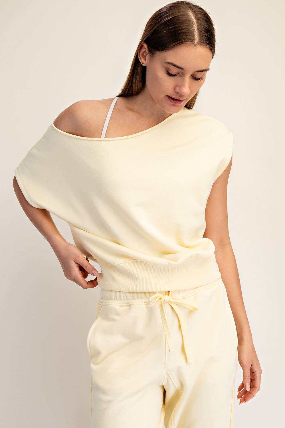 French Terry Off the Shoulder Top