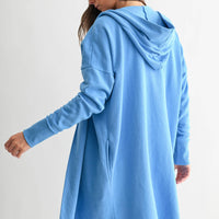 Open Front Longline Hoodie Cardigan