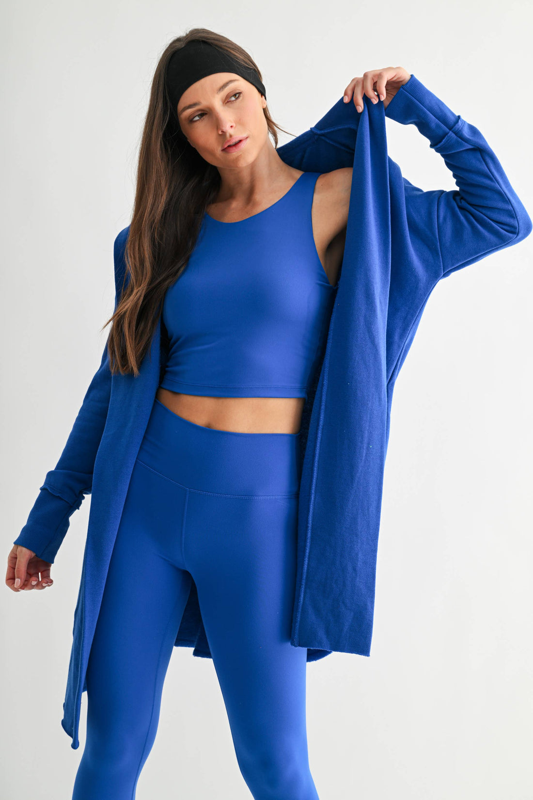 Open Front Longline Hoodie Cardigan