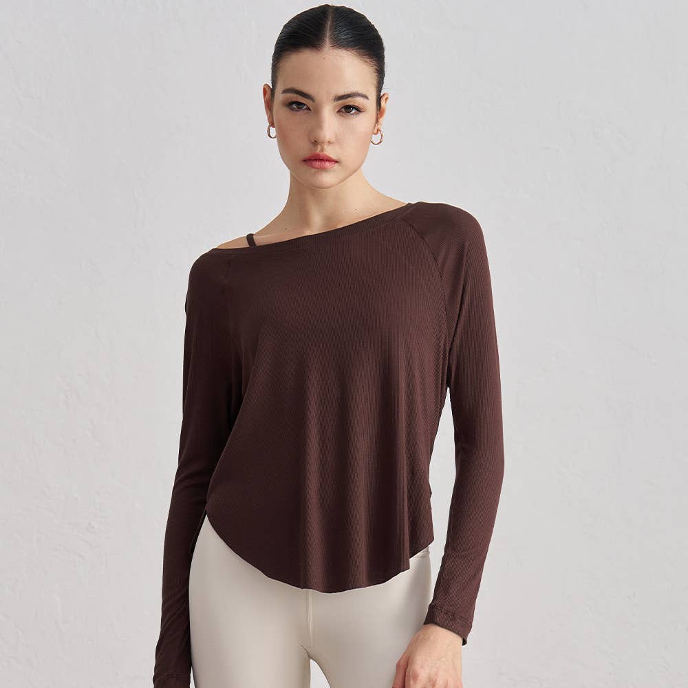 Ianna Boat Neck Relaxed Fit Long Sleeve