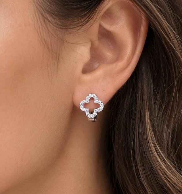 Lady Luck Clover Earrings in Silver and Gold