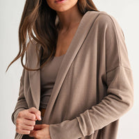 Open Front Longline Hoodie Cardigan