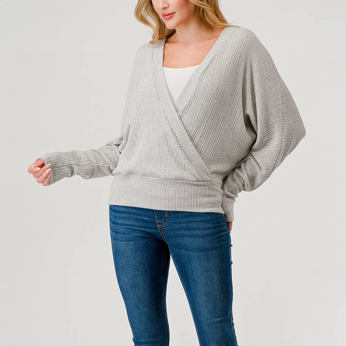 Crossover Dolman Style Sleeve Top