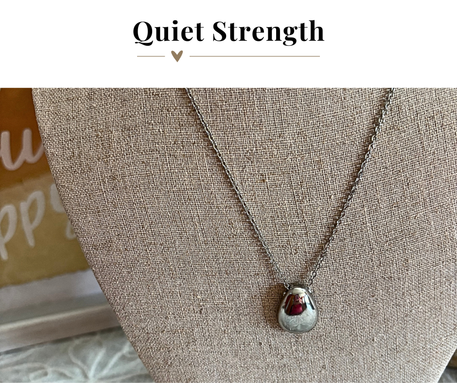 Quiet Strength "Growing and Glowing" Bean Necklace in Silver and Gold