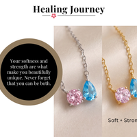 P + P Soft + Strong Pink and Blue Zircon Gemstone Necklace