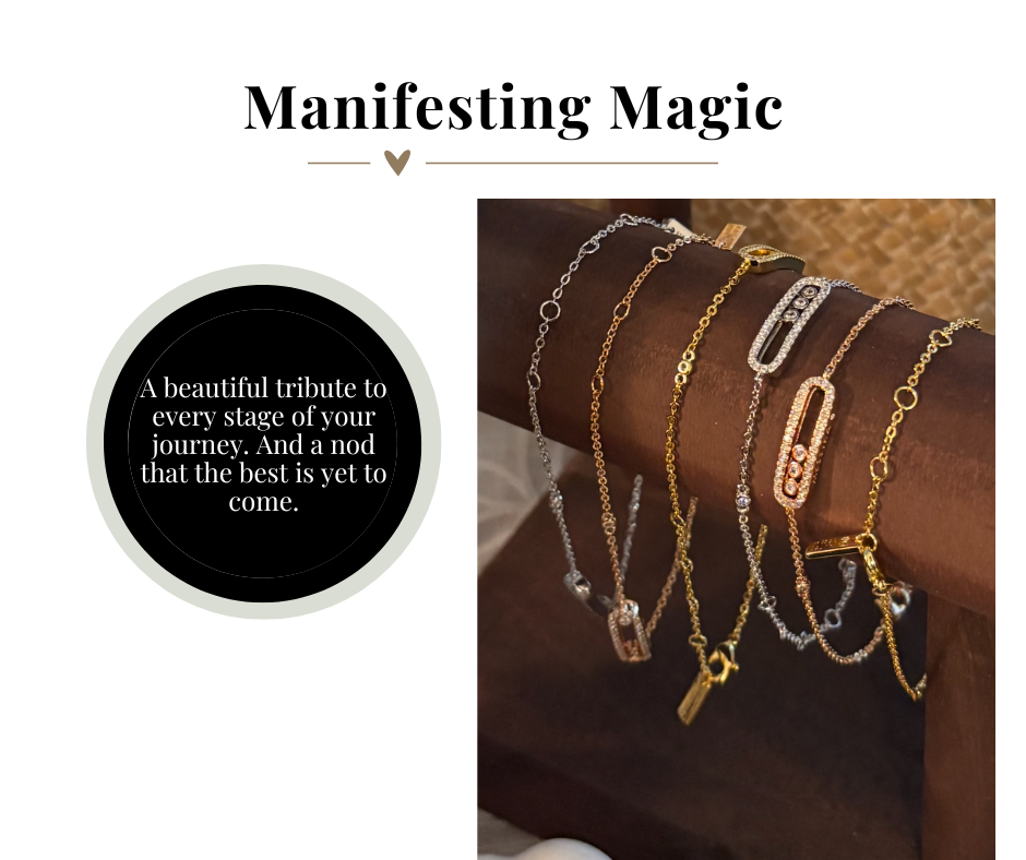 Then, Now, Next Bracelet Cubic Zirconia Manifestation Bracelet