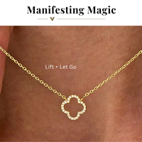 Manifesting Magic A Little Luck Clover Necklace in Silver and Gold
