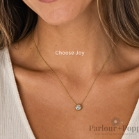 Choose Joy Reversible Smiley Face Necklace in Gold