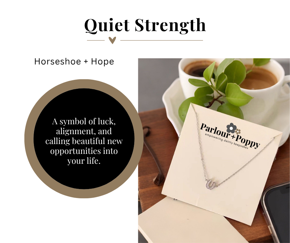 P + P Horseshoe + Hope Dainty Horseshoe + CZ Necklace