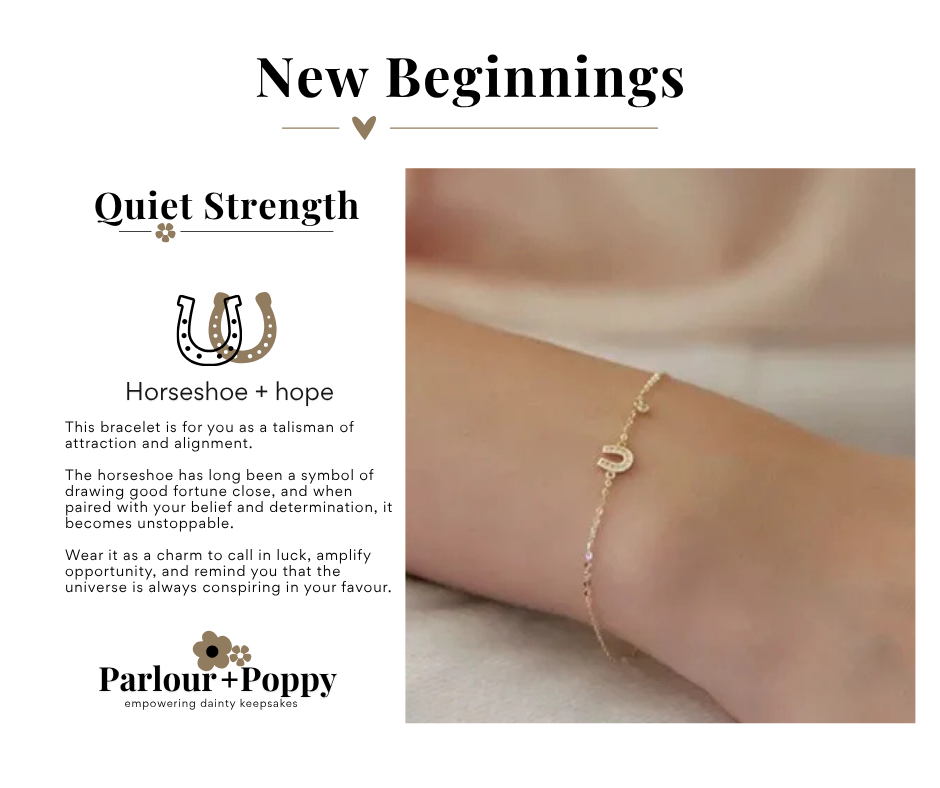 Horseshoe + Hope Dainty Gold Horseshoe Bracelet in Gold or Silver