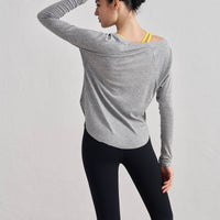 Ianna Boat Neck Relaxed Fit Long Sleeve