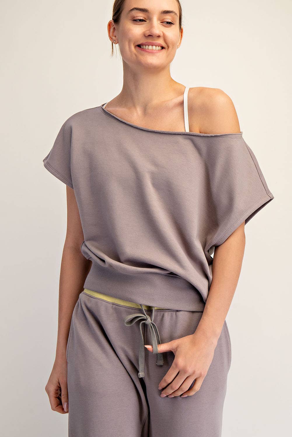 French Terry Off the Shoulder Top