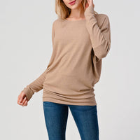 Round Neck Brushed Knit Longsleeve Dolman