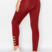 Lattice Ankle Cutout Activewear Leggings