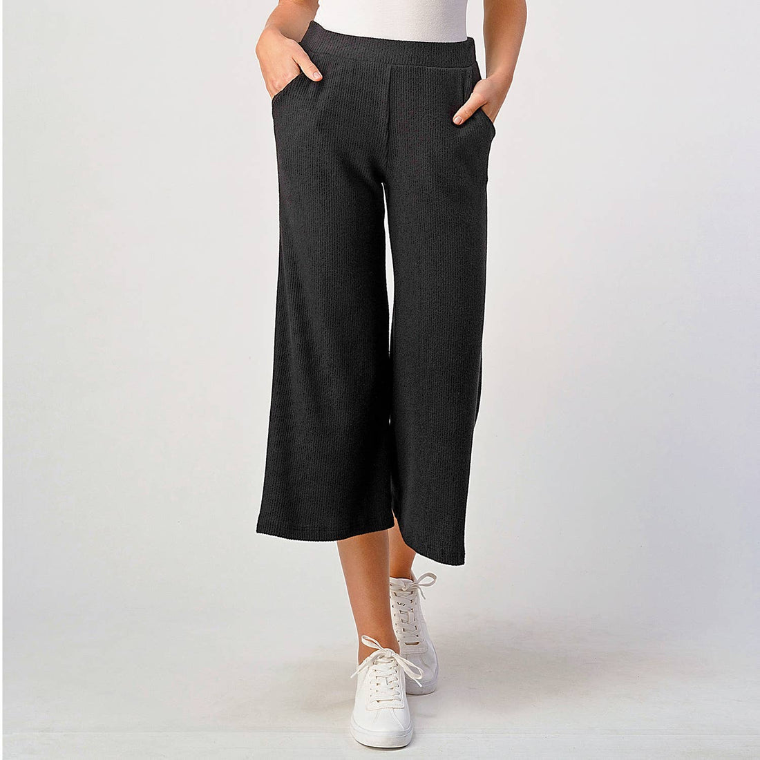 Brushed Rib Knit Lounge Capri