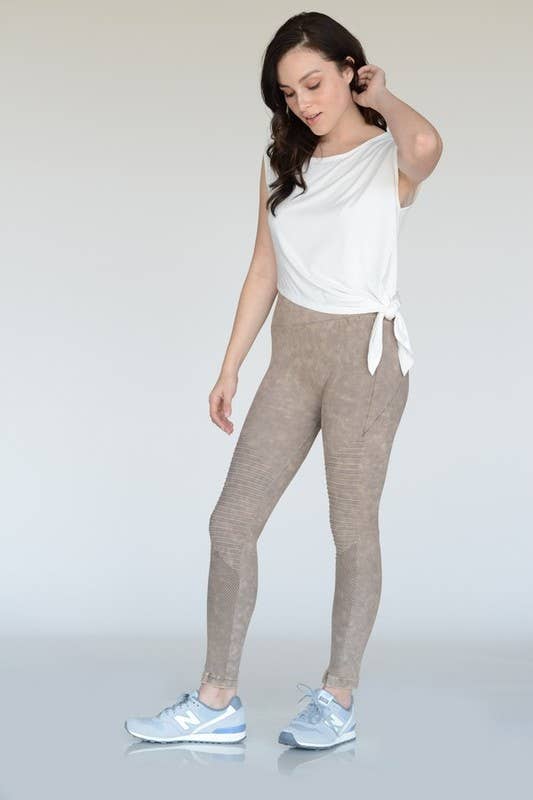 Asymmetrical Hem Knit Athleisure Top