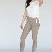 Asymmetrical Hem Knit Athleisure Top