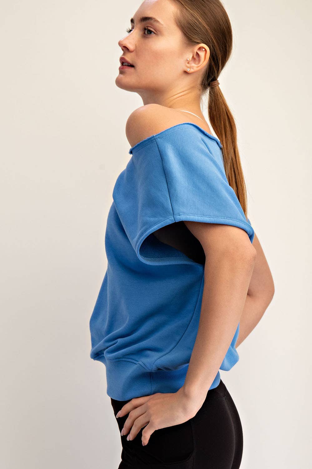 French Terry Off the Shoulder Top