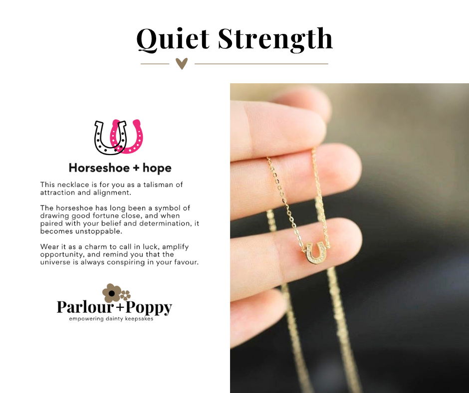 P + P Horseshoe + Hope Dainty Horseshoe + CZ Necklace