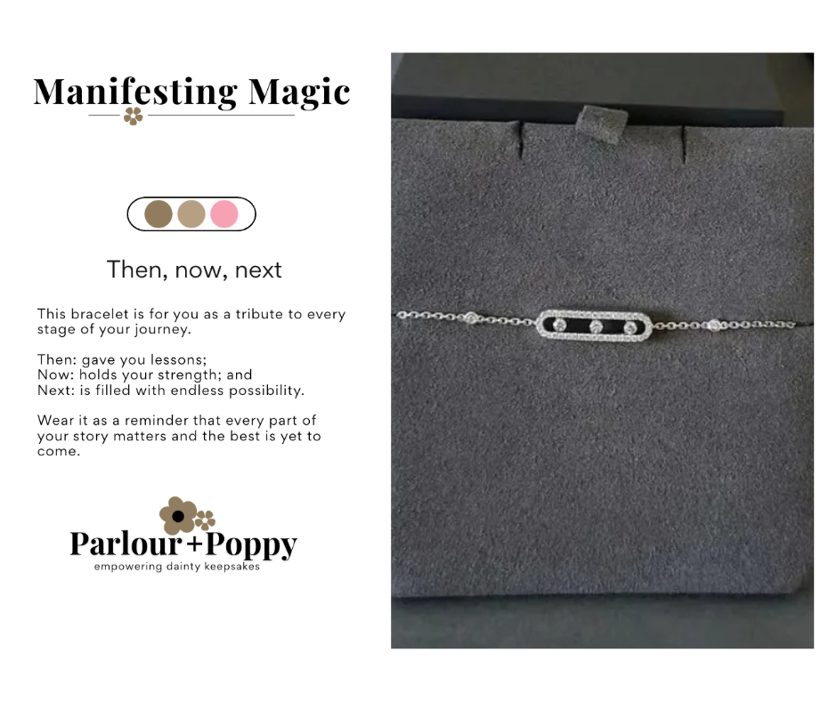 Then, Now, Next Bracelet Cubic Zirconia Manifestation Bracelet