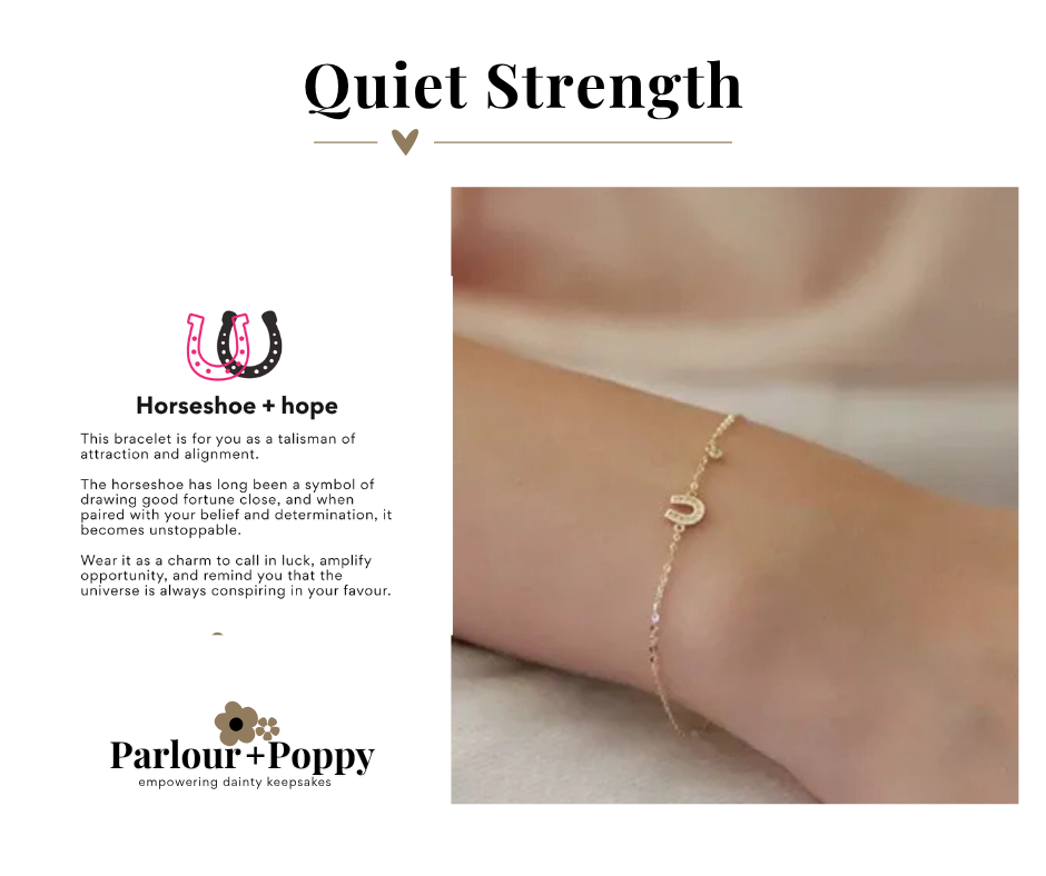 P + P Horseshoe + Hope Dainty Gold Horseshoe Bracelet in Gold or Silver