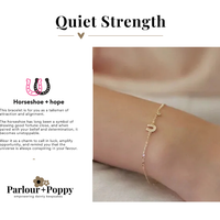 P + P Horseshoe + Hope Dainty Gold Horseshoe Bracelet in Gold or Silver