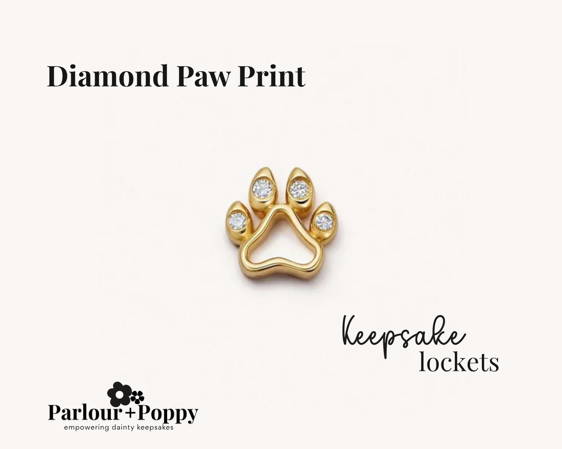 Diamond Paw Print Charm