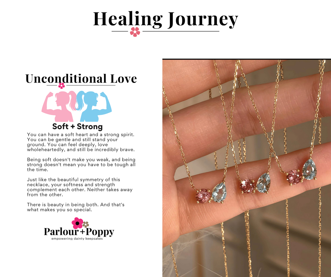 P + P Soft + Strong Pink and Blue Zircon Gemstone Necklace