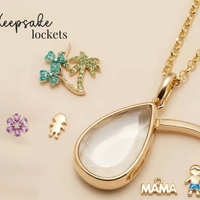 Teardrop Glass Keepsake Locket Necklace